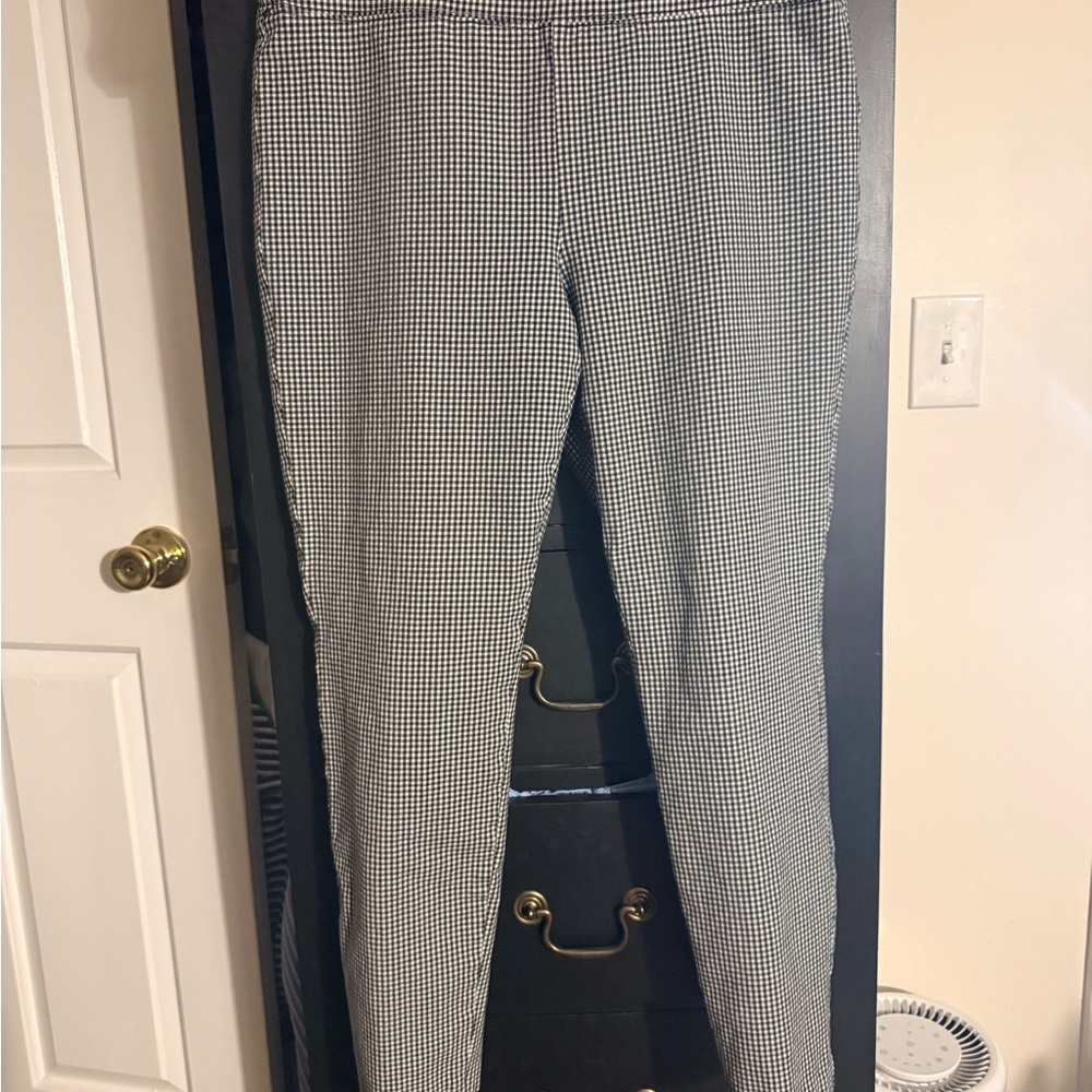 Talbots Black and White Houndstooth Skinny Ankle Pants #005